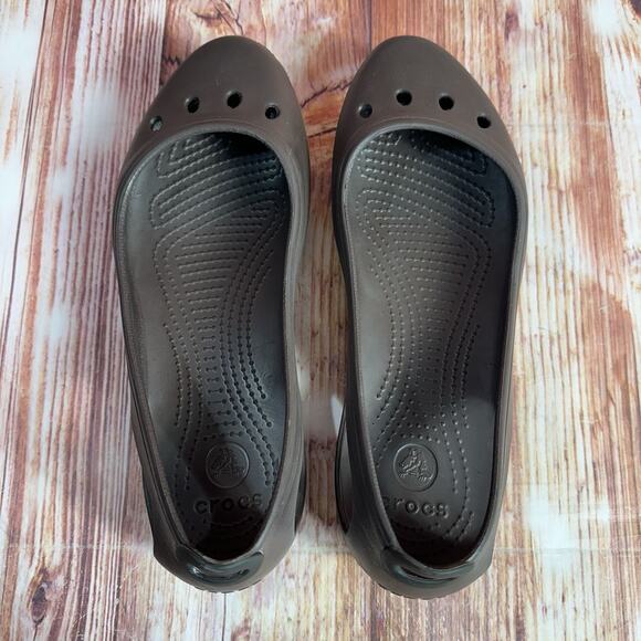 Crocs KADEE Womens Size 8 Brown Slingback Sandals Shoes Ballet Flats Loafers - Picture 5 of 9